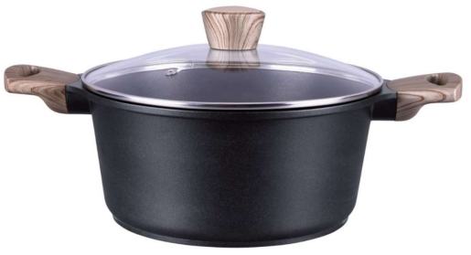 [44165] Alu Kochtopf 24cm + GD "Black Wood"