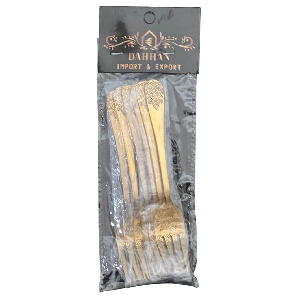 [47076] Dahhan Dessertgabel goldverziert 6er Set