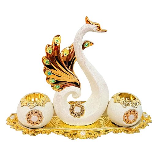 Deko-Platte goldener Schwan 2640/A1211