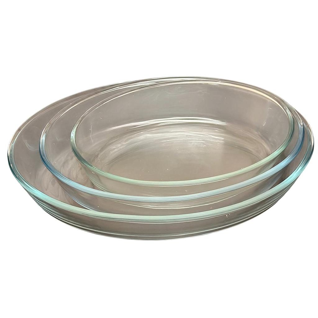 Diamonds Auflaufform aus Glas Oval (3Tlg.) TYKP-L3