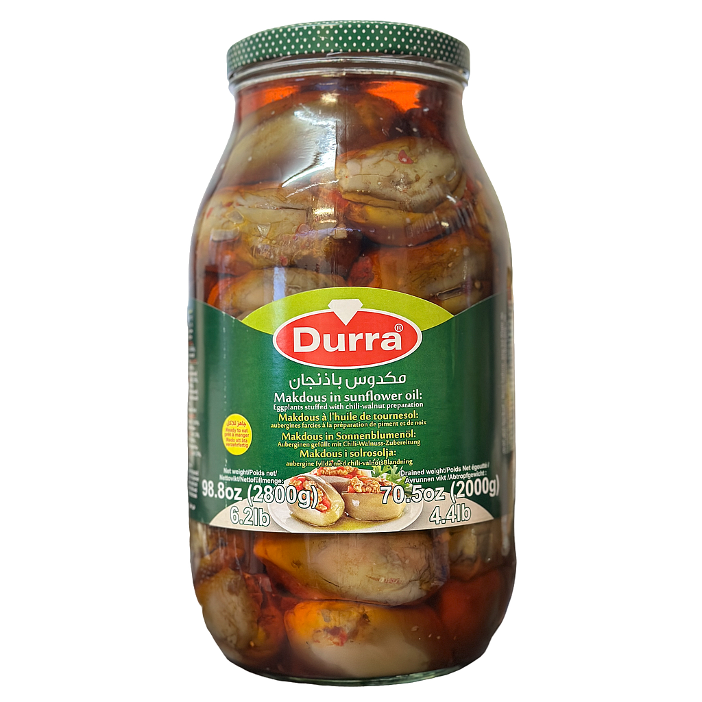 Durra eingelegte Melanzani Makdous im Glas (2,8kg)