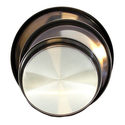 [30037] Edelstahl Ofentablett Set, rund Ø28, Ø32, Ø36 cm 1257/A703