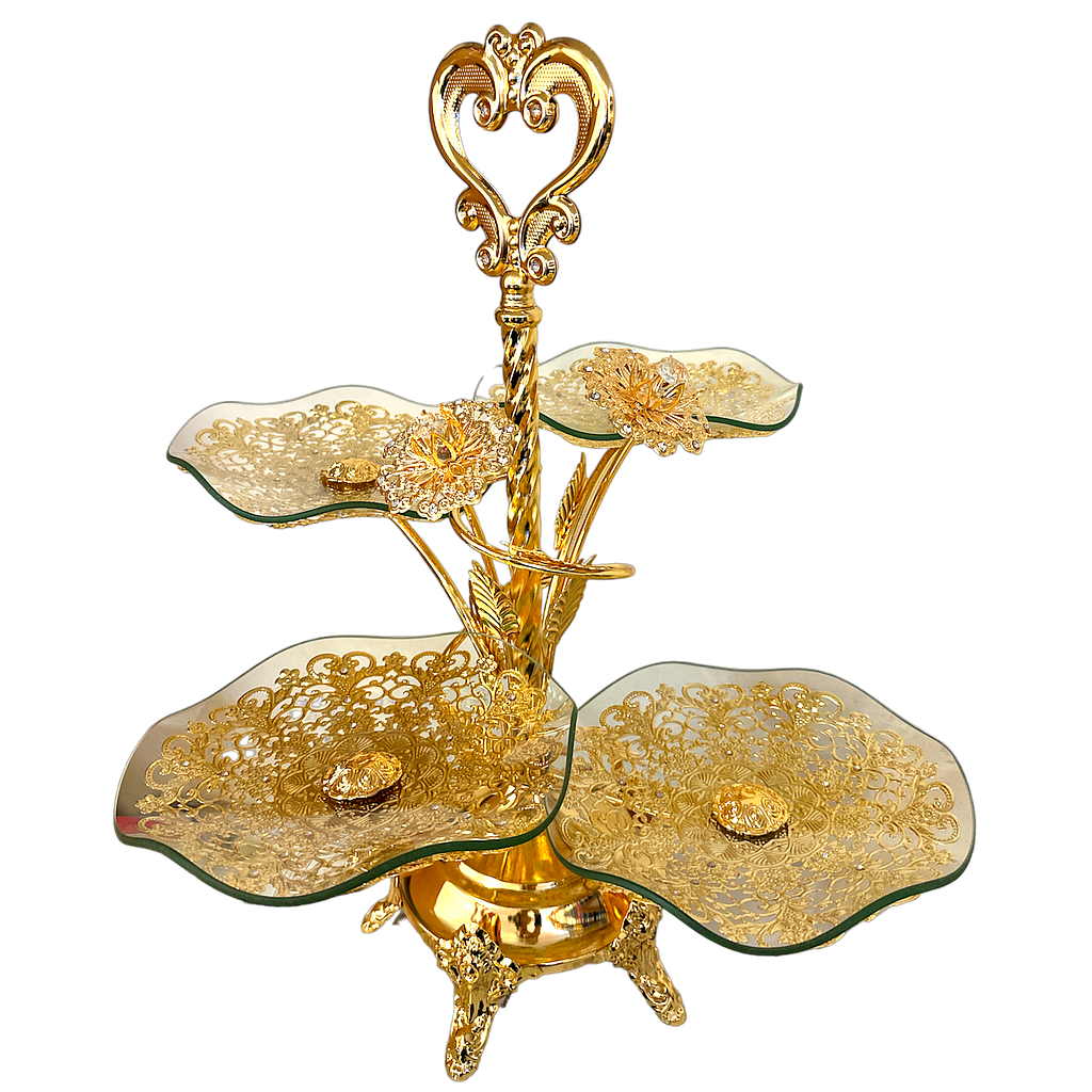 Etagere golden 4 stöckig in Baumform HX1553-4