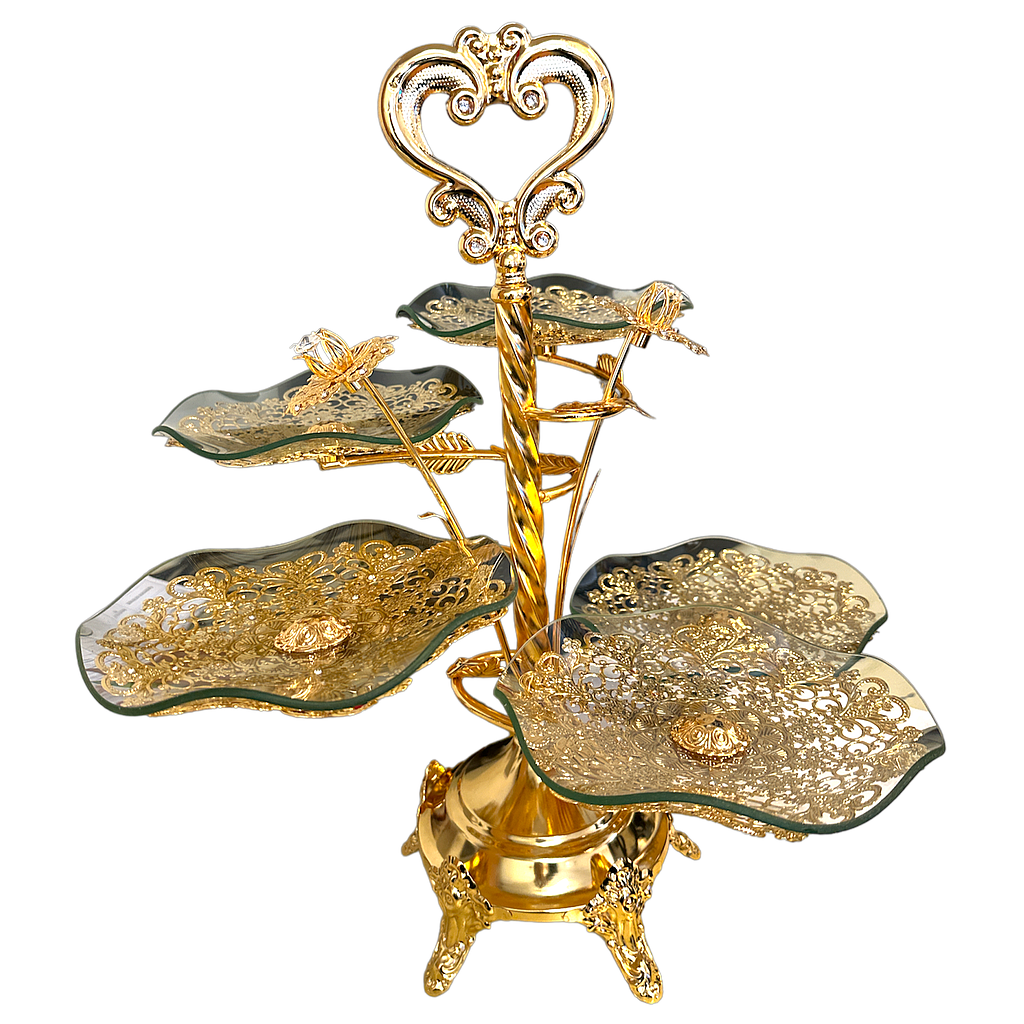 Etagere golden 5 stöckig in Baumform HX1553-5