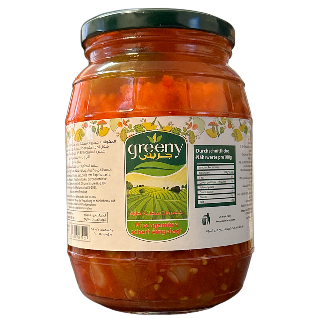 Greeny eingelegtes Gemüse scharf (860g)