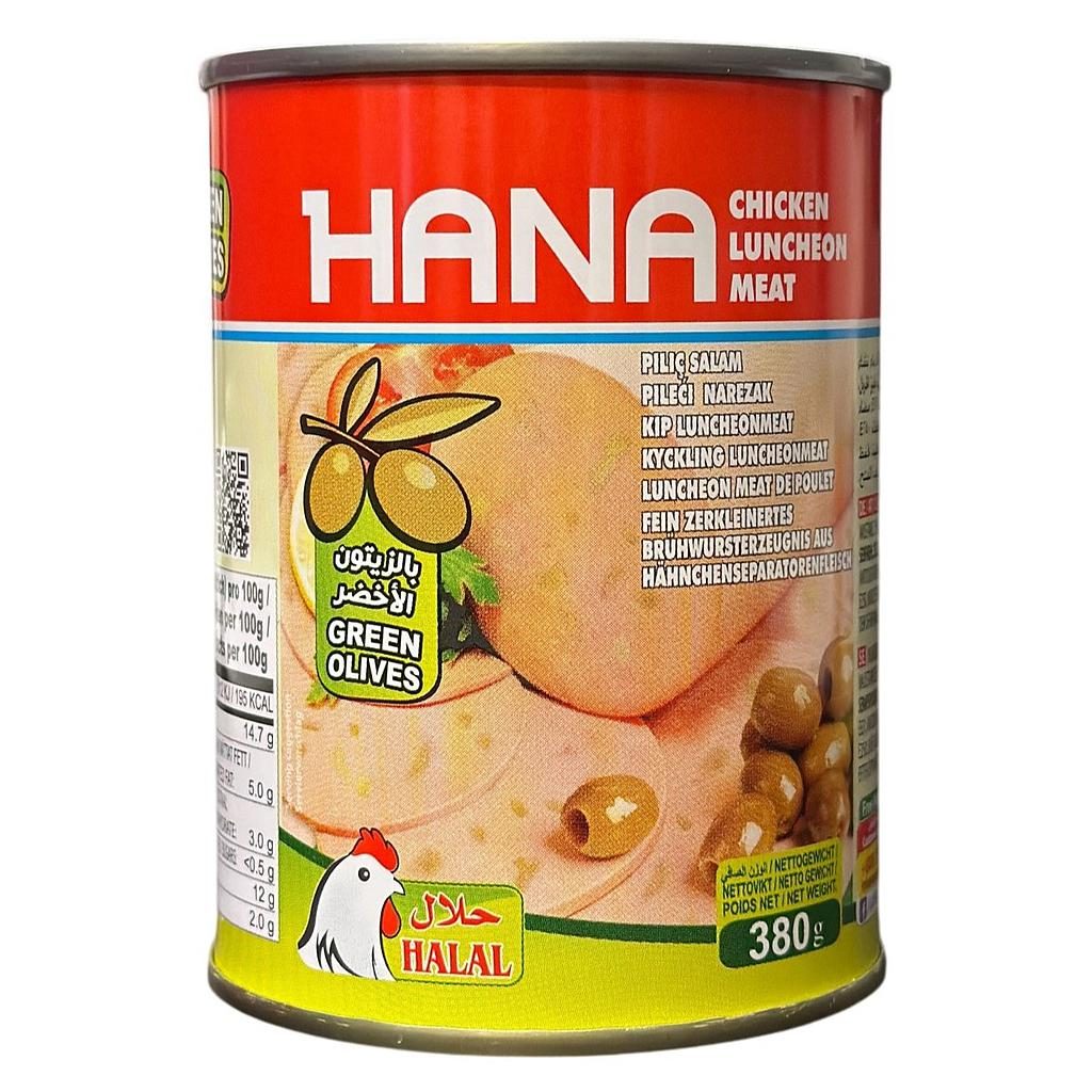 [47228] Hana Hühner Luncheon Meat mit grünen Oliven (380g)