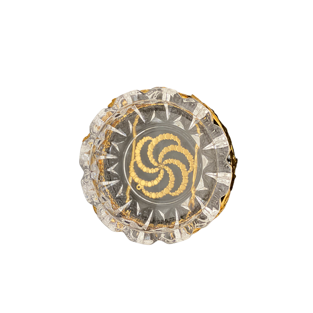 King Luxus Aschenbecher rund aus Kristallglas 4711