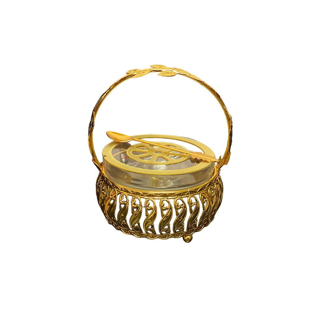 King Luxus Zuckerschale mit Deckel und Löffel 4715