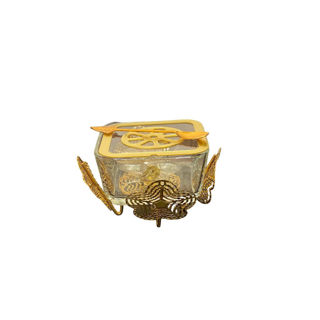 King Luxus Zuckerschale mit Deckel und Löffel 4716