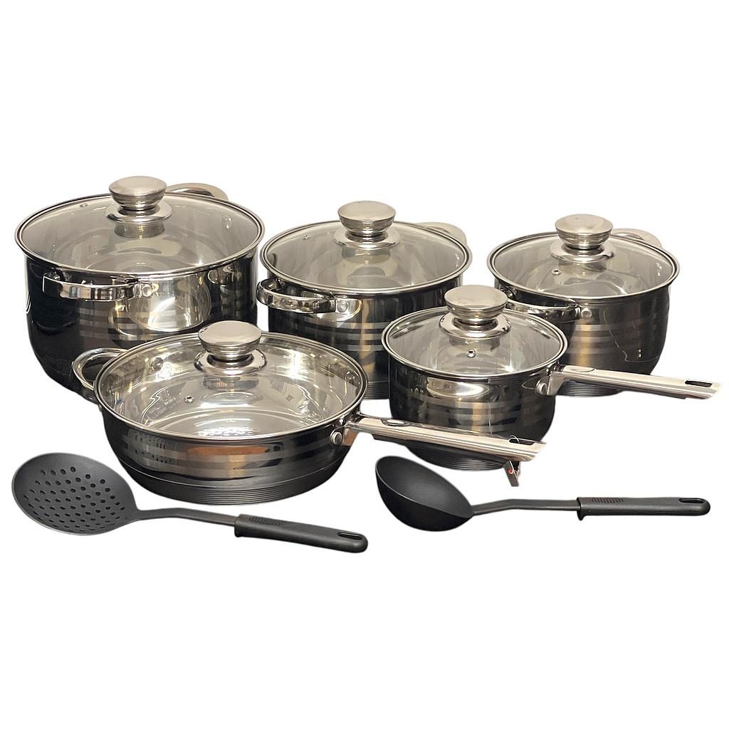 Leumx Topf/Pfannenset Premium Stainless Steel 12tlg