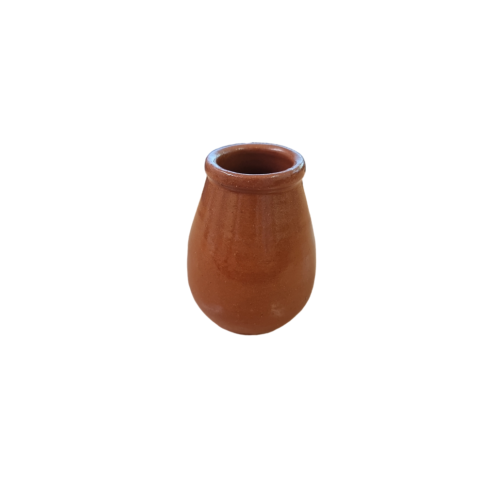 Mate Becher aus Keramik braun