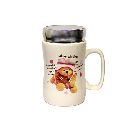 [95899] Porzellan Becher mit Spiegeldeckel AMS-364