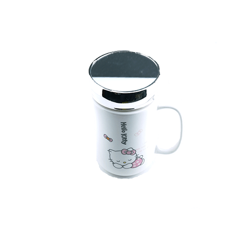 [821] Porzellan Becher mit Spiegeldeckel AMS-366