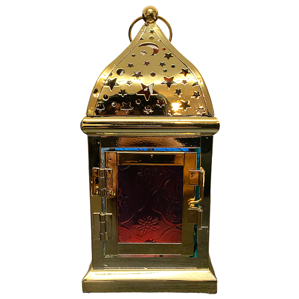 Ramadan Laterne klein aus Metall mit Beleuchtung 8097