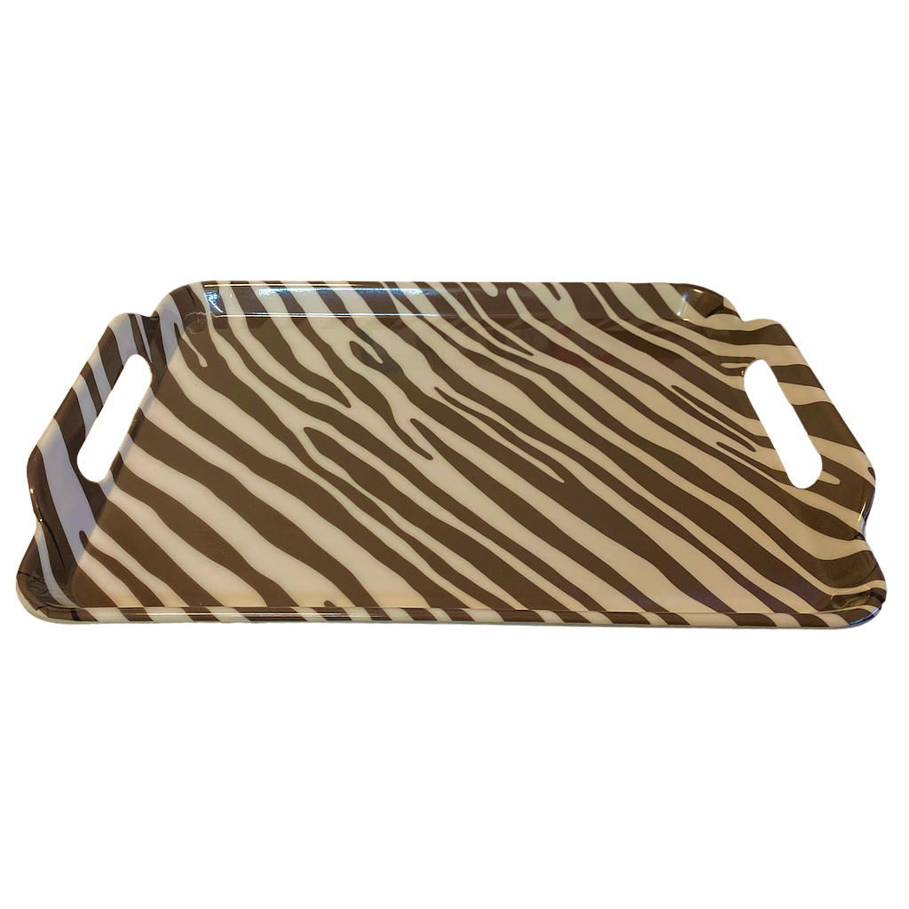 Serviertablett braun/weiß gemustert 30x44cm ML042(M-83)