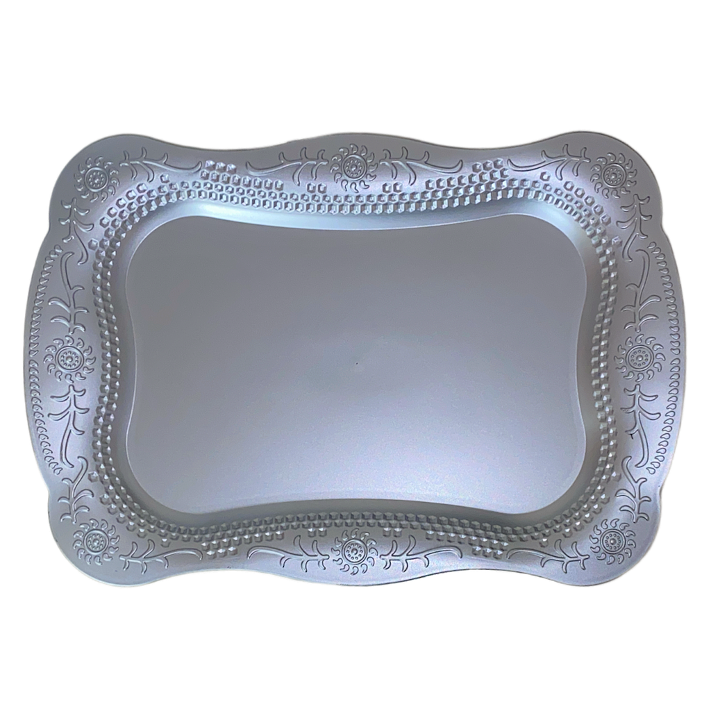 [43704] Serviertablett silber/gold 38x27cm 241163 (M-98)