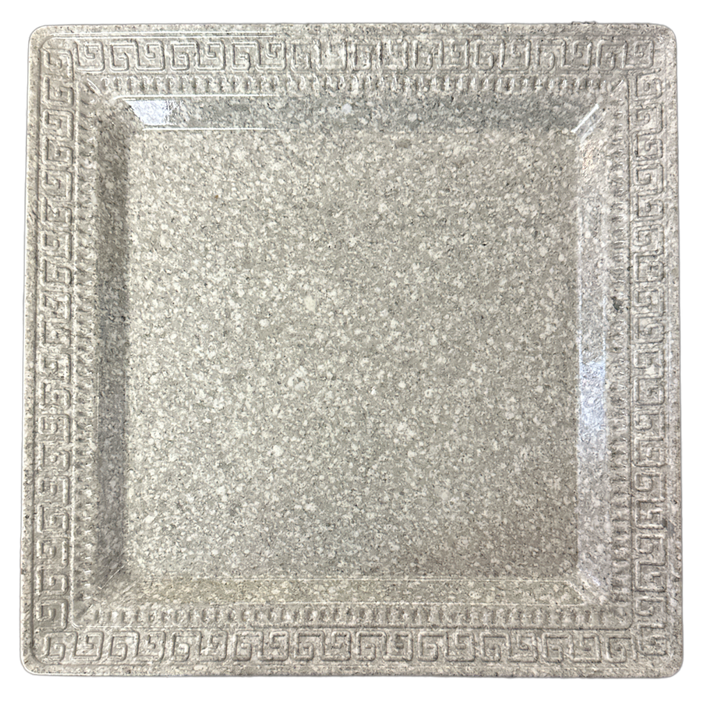 Servierteller grau aus Melamin quadratisch 30cm.