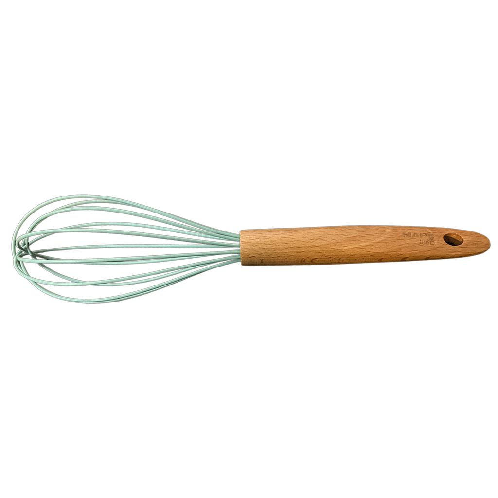 Silikon Schneebesen mit Buchengriff