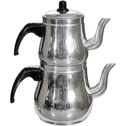 Teekannen Set 2 tlg. aus Aluminium No5 groß [1 L & 2 L] (11095)