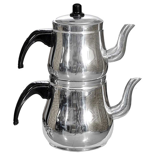 Teekanne Set 2 tlg. aus Aluminium No3 mittel [0,8L & 1,5L] (11094)