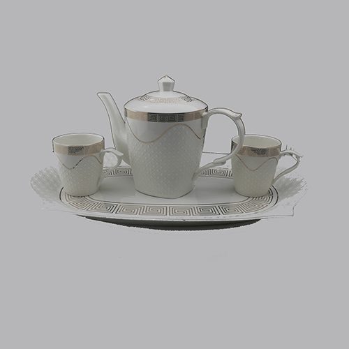 [787] Tee Tassen Set mit Kanne aus Porzellan 1160