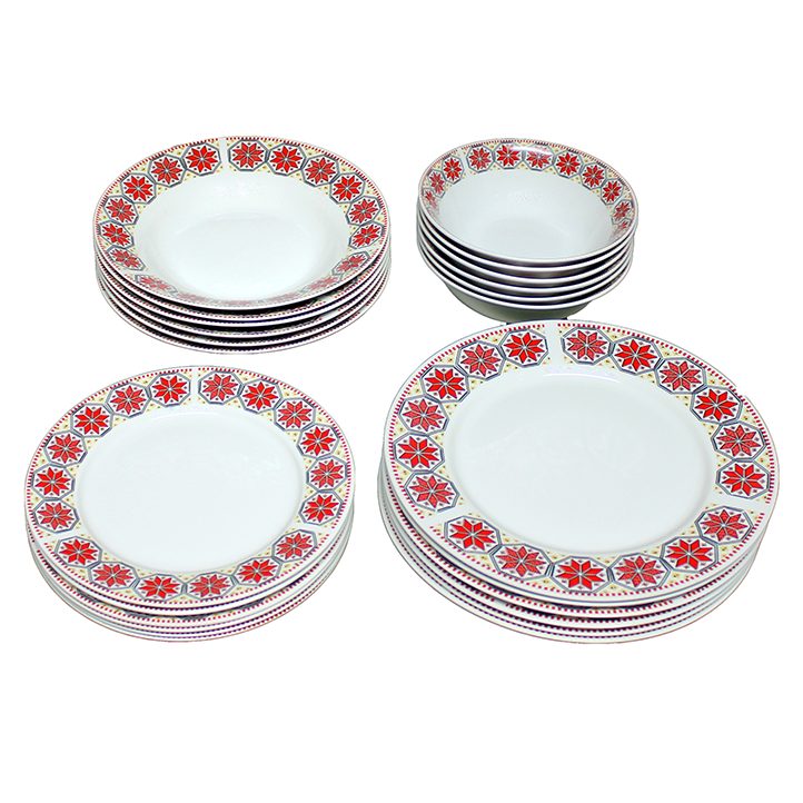 Teller-Set 24-teilig aus Porzellan 1273