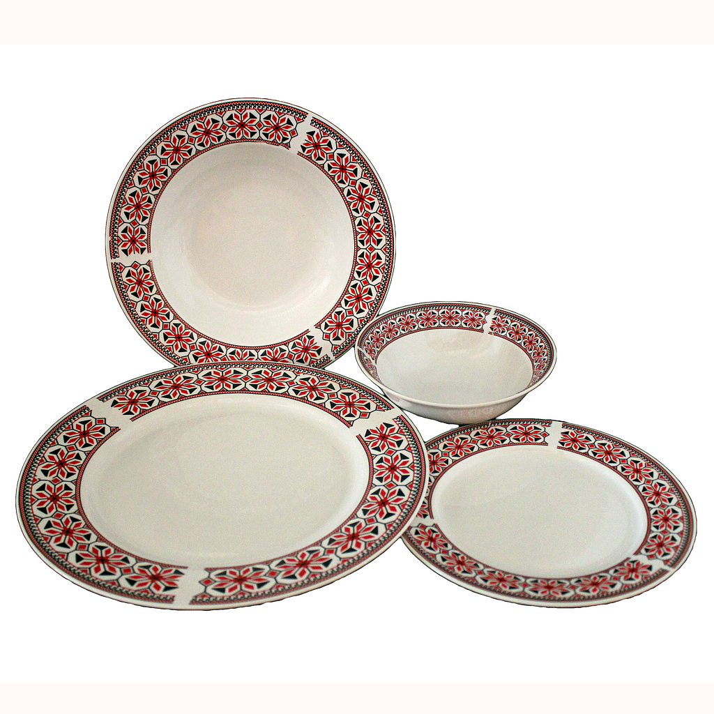 Teller-Set 24-teilig aus Porzellan 1277