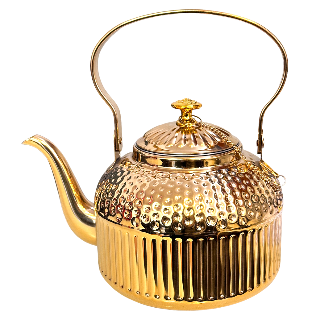 Torino Crown Teekanne Stainless goldverziert mit Filter (1,8lt.) 4942-10