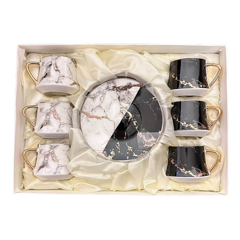 Torino Kaffee Mokkatassen mit Untertassen 6er Set 9457