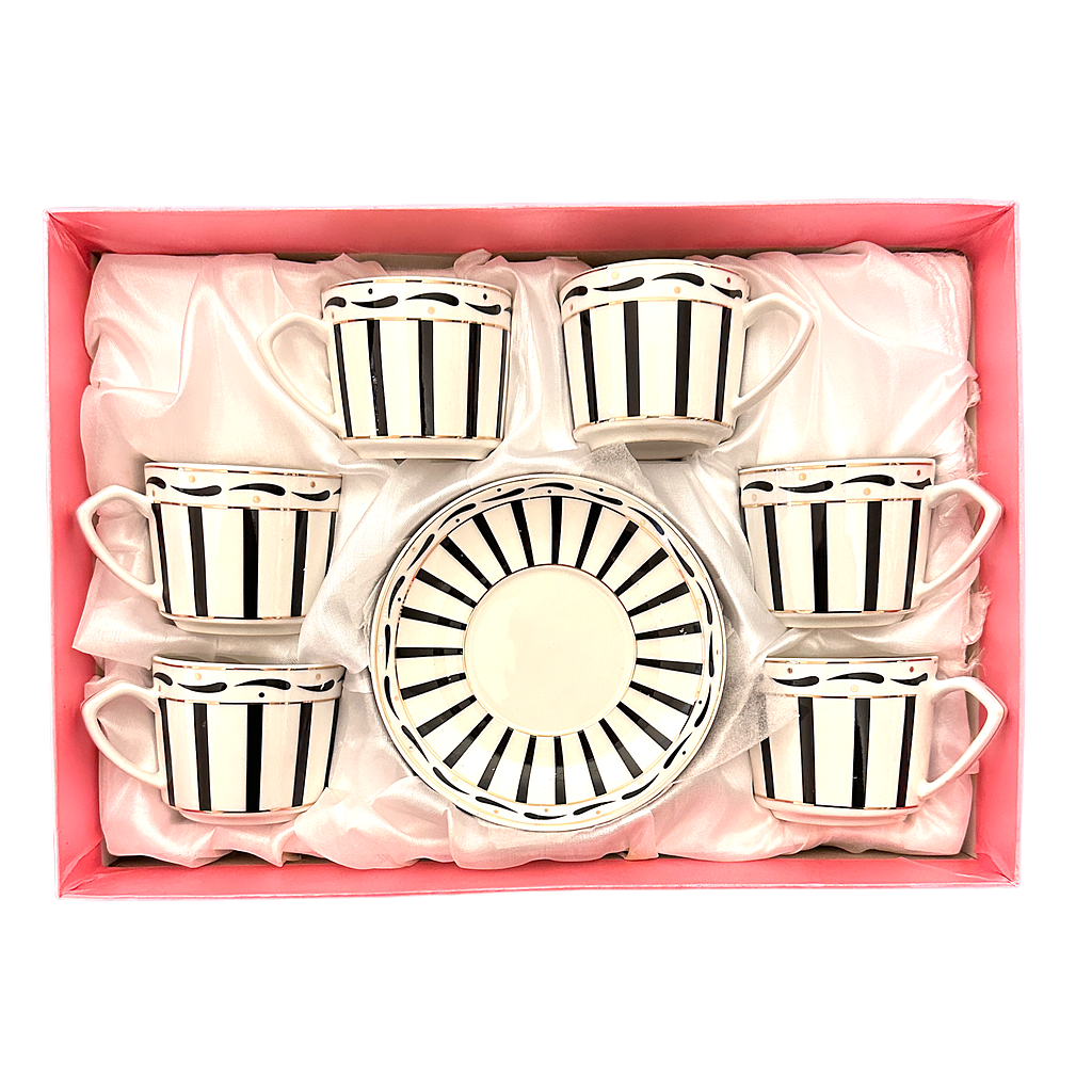 Torino Kaffee Mokkatassen mit Untertassen 6er Set 9458