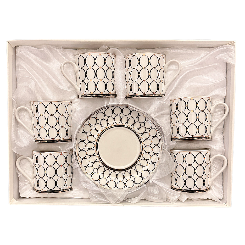 Torino Kaffee Mokkatassen mit Untertassen 6er Set 9464