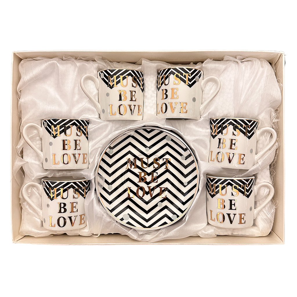 Torino Kaffee Mokkatassen mit Untertassen 6er Set 9465