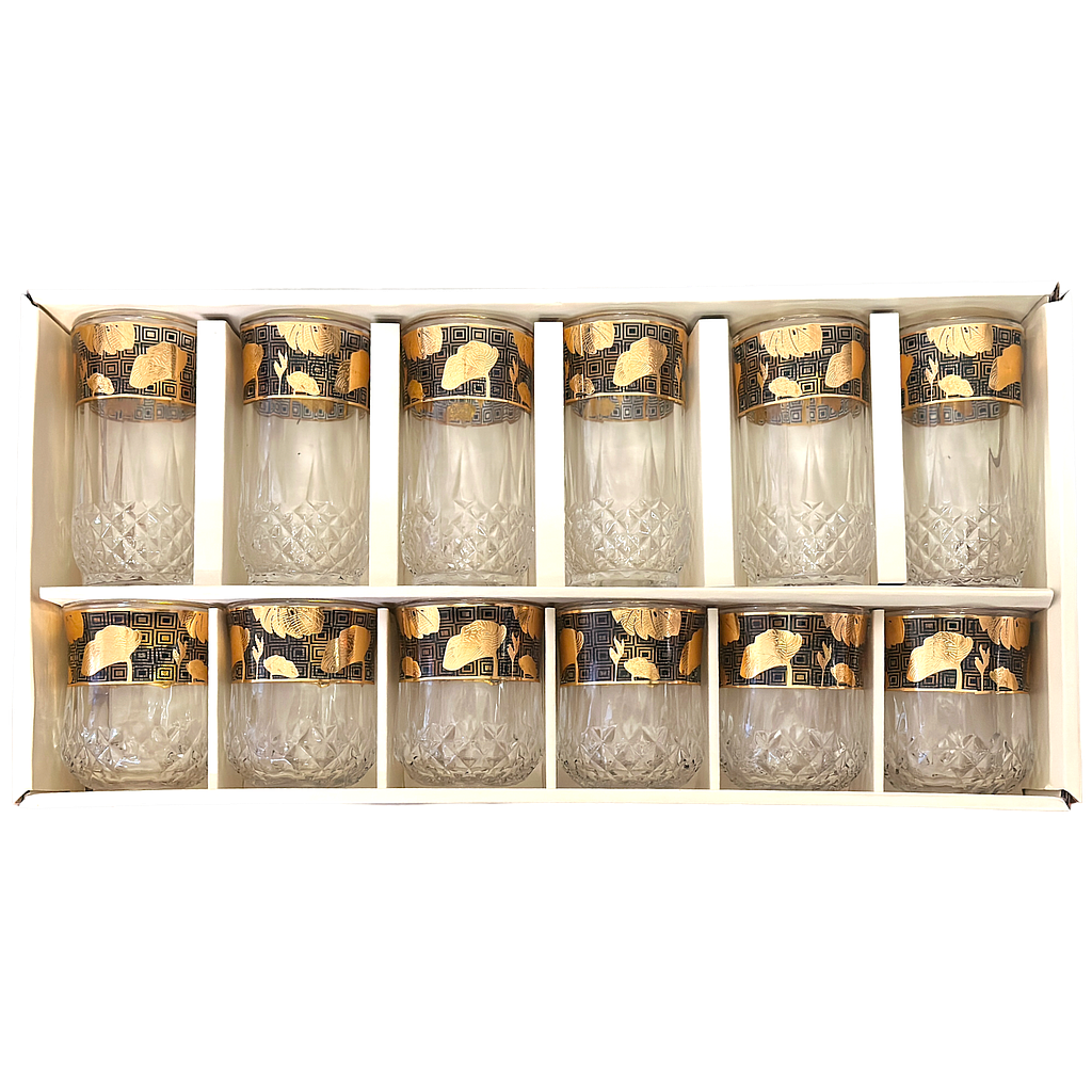 Torino Trinkgläser 12 goldverziert 330/220ml 4849-2