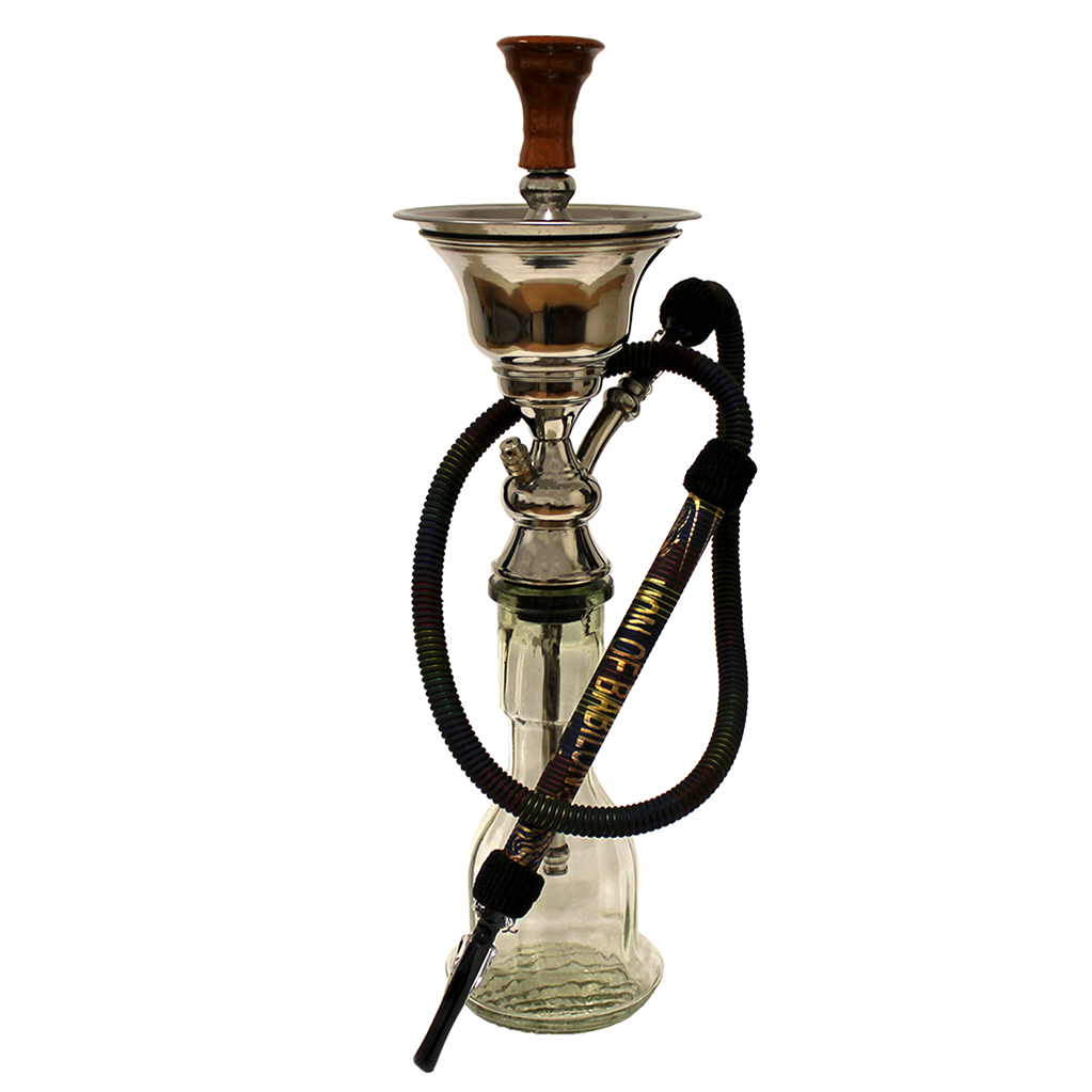 Wasserpfeife kurz Khan El Khalili Stainless Nr. 2 mit Eis