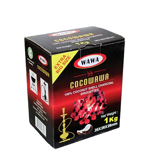 Wawa Holzkohlebriketts aus Kokosnussschale 26mm (1kg)