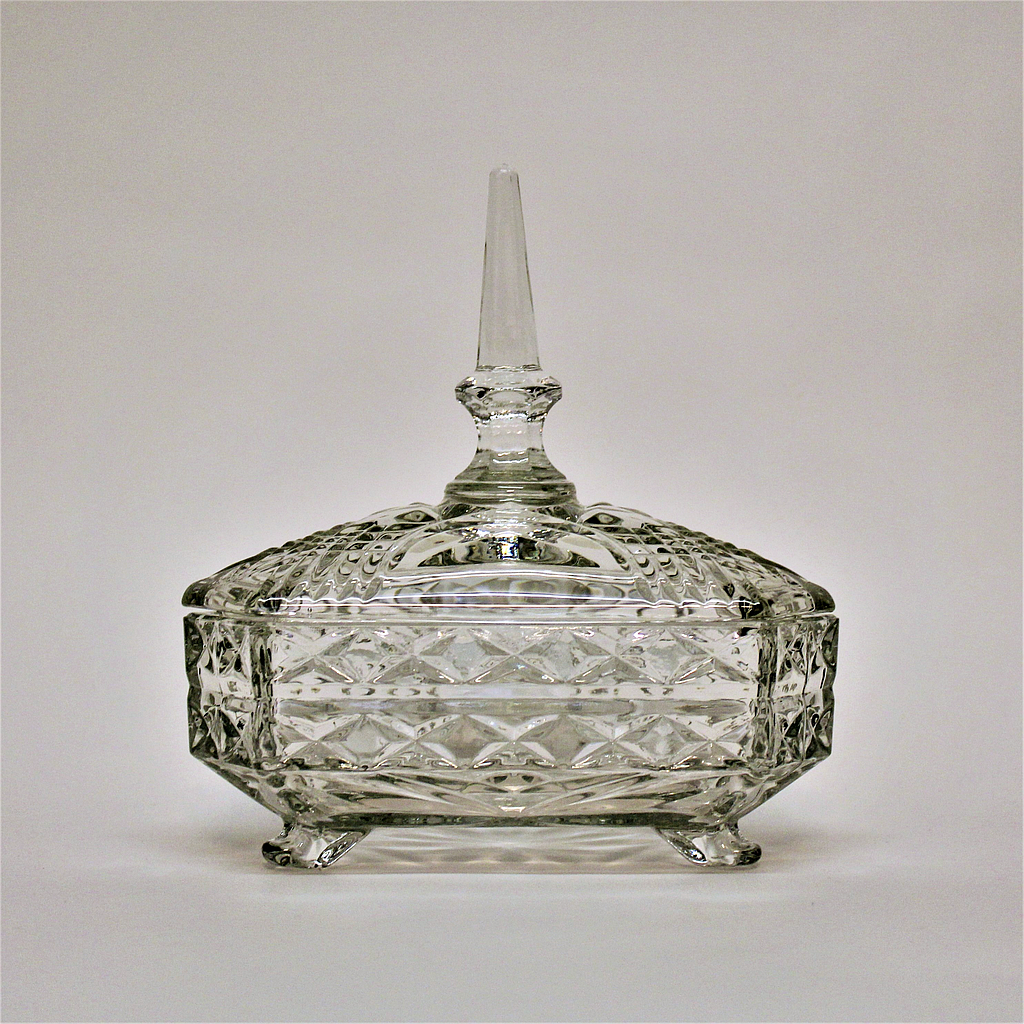 Zuckerschale mit Deckel extragroß, aus Glas 1036/A830