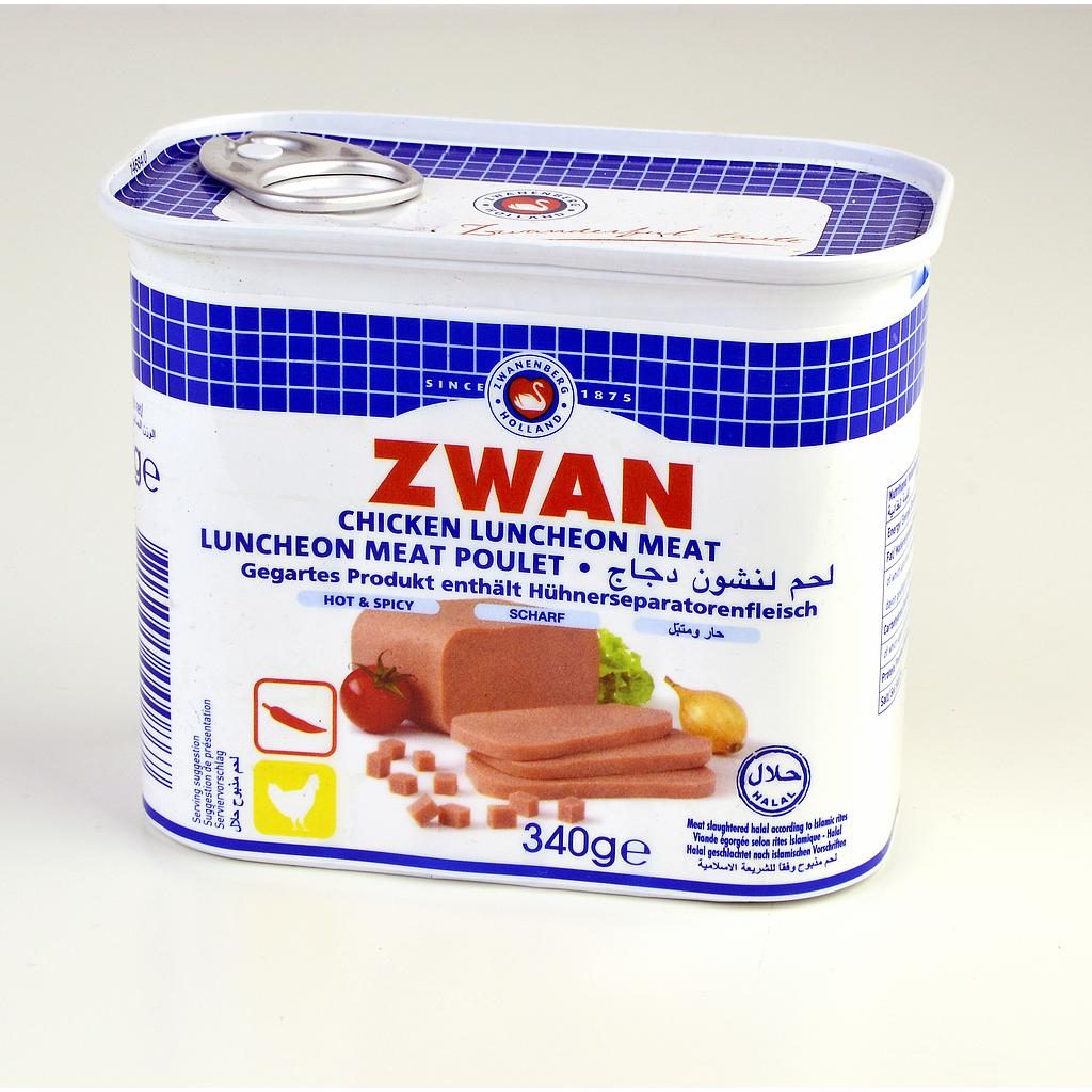[42540] Zwan Hühner Luncheon Meat scharf (340g.)